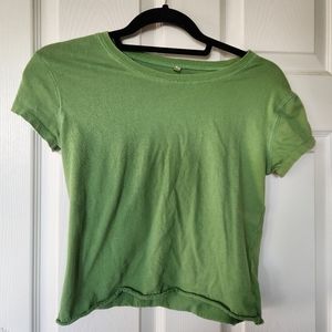green crop top